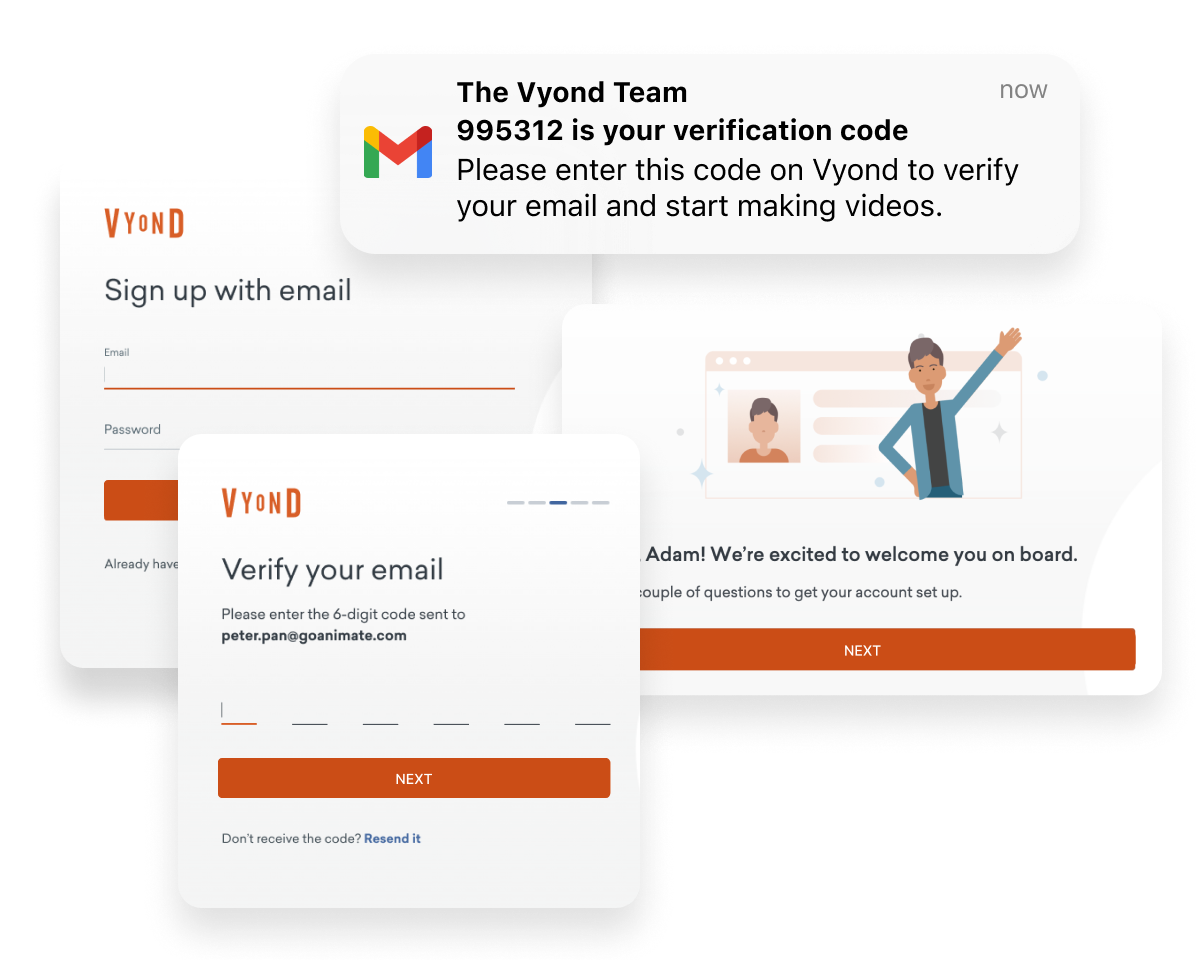 Enhanced email sign-up flow with code verification