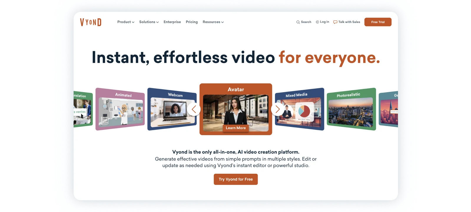 Vyond all-in-one video creation tool features